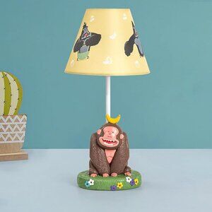Adorable Chimpanzees Style Bedside Kids Table Lamp, 16 Inch Desk Lamp